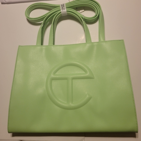 Medium Double Mint Shopping Bag- Green - Picture 12 of 16
